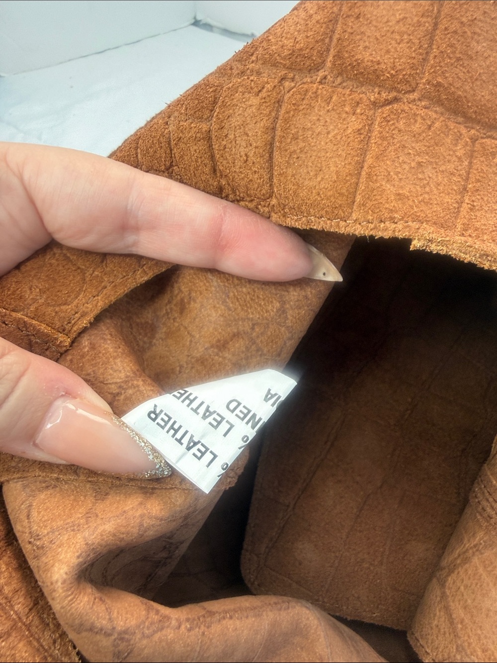 Haute Hippie Croc-Embossed Suede festival  Bag - Picture 11 of 12